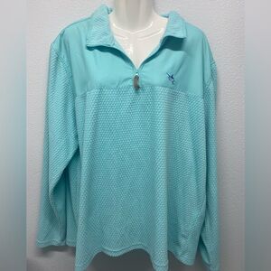 Guy Harvey Womens teal sea foam Long Sleeve  Quarter-Zip Jacket size Large